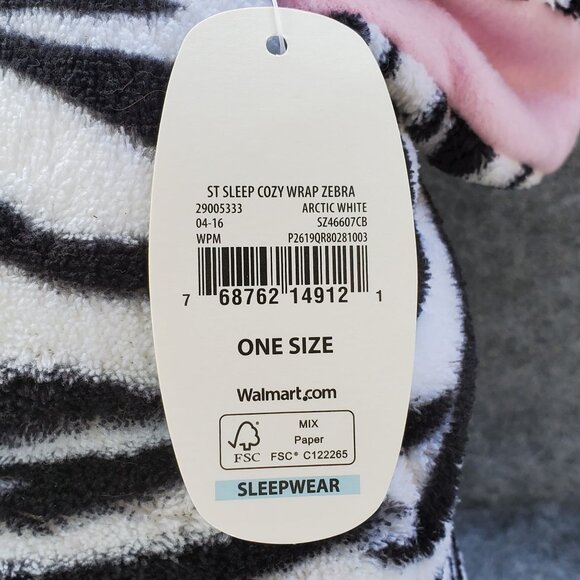 Zebra Themed Cozy Sleep Wrap Folds Into Pillow Secret Treasures One Size New - Picture 4 of 4
